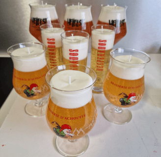 decorative candle in the shape of a draft beer