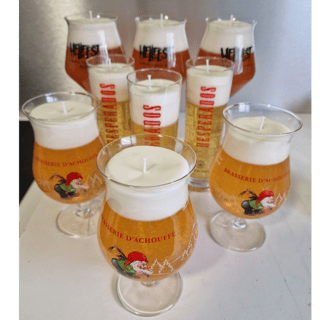 Desperados beer candles, Hellfest beer candles, Brasserie d'Achouffe beer candles
