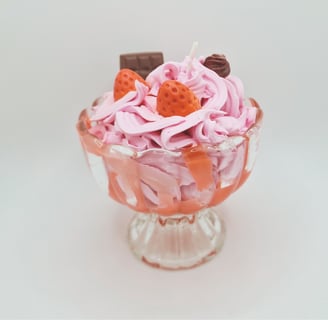 gourmet and scented candle; strawberry melba; perfume from Grasse France; fantasy collection