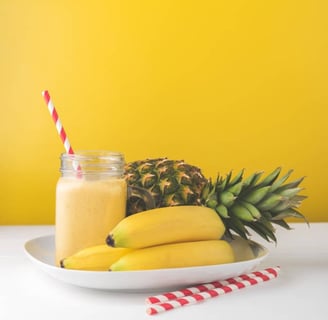 a pineapple smoothie with pineapple and pineapple