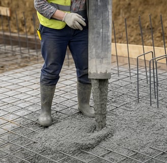 Groundwork contractor operating heavy machinery