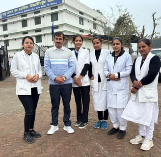 Students along with director of hisar institute of nursing