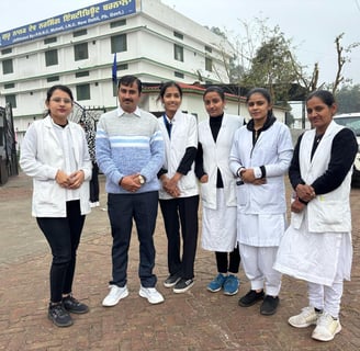 Students of hisar institute of nursing with the director