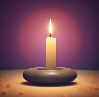 a candle with a candle lite up in the middle of a candle