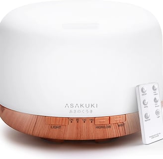 ASAKUKI 500ml Premium, Essential Oil Diffuser with Remote Control, 5 in 1 Ultrasonic Aromatherapy