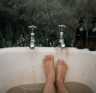 Moments de détente dans la baignoire