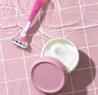 a shaving blade with after-shave cream