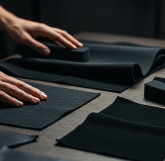 a person is holding a piece of cloth