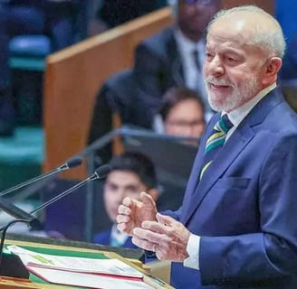 Lula durante seu discurso na abertura da Assembleia Geral da Onu