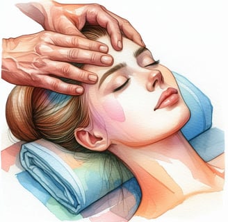soin LaHoChi apposition des mains sur un visage de femme