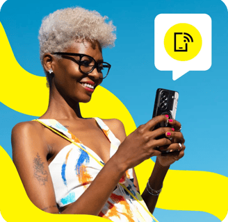 Black woman texting