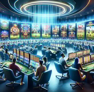 Players in a digital lounge participating in an online slot tournament