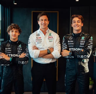 Andrea Kimi Antonelli Toto Wolffas George'as Russellas