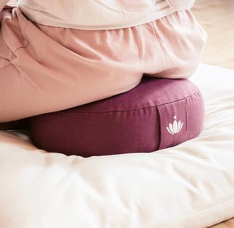 pillows for meditation on a floor.