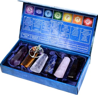 a box containing a variety of different types of chakra