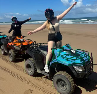 morocco beach a woman riding a four wheeler atv atv atv