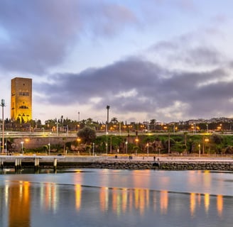 morocco rabat a city skyline with a clock tower in the background