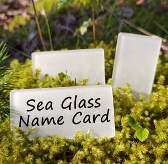 Sea glass wedding name cards, glass for engraving or painting, jewelery quality, handicrafts