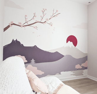 fresque murale paysage japon corée peinture sur toile