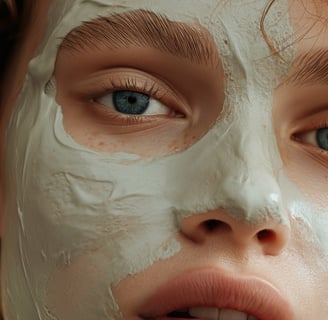 a woman with a face mask on her face