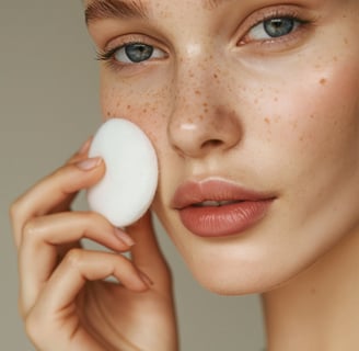 a woman with frecked skin and frecked skin