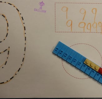 aprender a sumar con un medidor de piezas de Lego