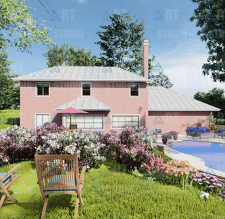 Modern exterior 3D rendering 