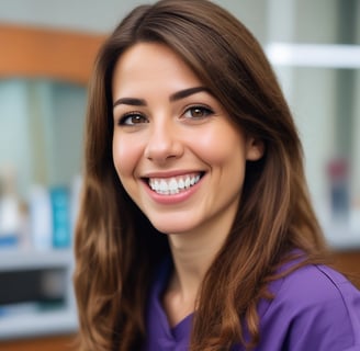 A realistic dental model displaying a full set of teeth fitted with orthodontic braces. The model is placed against a plain background, highlighting the intricate details of the braces and the gums.