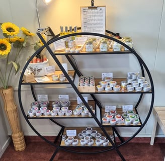 a display of various types of balms