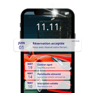 App réservation de supercars tokenisées   