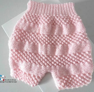 Bloomer culotte rose tricot bébé