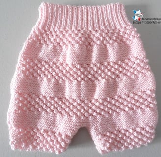 Bloomer culotte rose tricot bébé