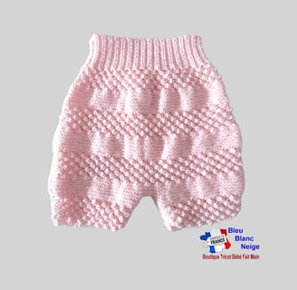 Bloomer culotte rose tricot bébé