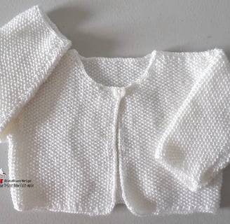 Cardigan layette laine tricot bb fait main