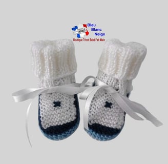 chaussons tricot laine bebe fait main