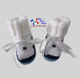 chaussons tricot laine bebe fait main