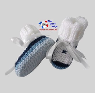 chaussons tricot laine bebe fait main