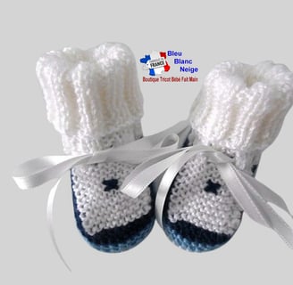 chaussons tricot laine bebe fait main