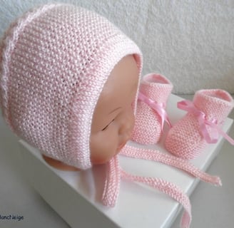 Béguin chaussons roses barbapapa tricot bébé