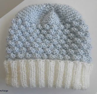 Bonnet et chaussons layette bb bleublancneige