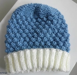 Bonnet et chaussons layette bb bleublancneige