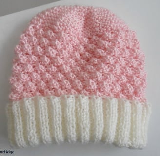 Bonnet et chaussons layette bébé bleublancneige