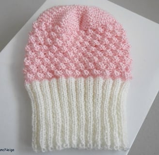 Bonnet et chaussons layette bébé bleublancneige