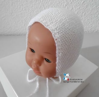 Béguin et chaussons tricot bébé fait main