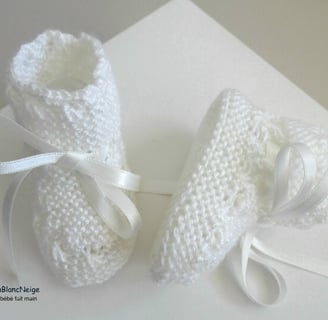 Chaussons lait tricot bb fait main