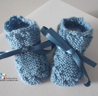 chaussons tricot bb tricoté main bébé
