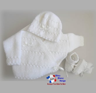 ensemble layette bb tricot fait main