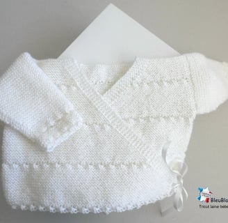 brassière layette laine bébé fait main