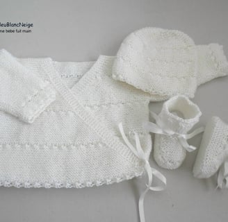 ensemble layette laine bébé fait main