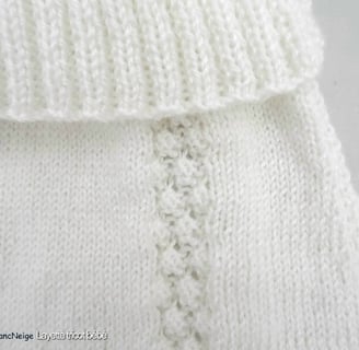 Pantalon blanc bebe tricoté main